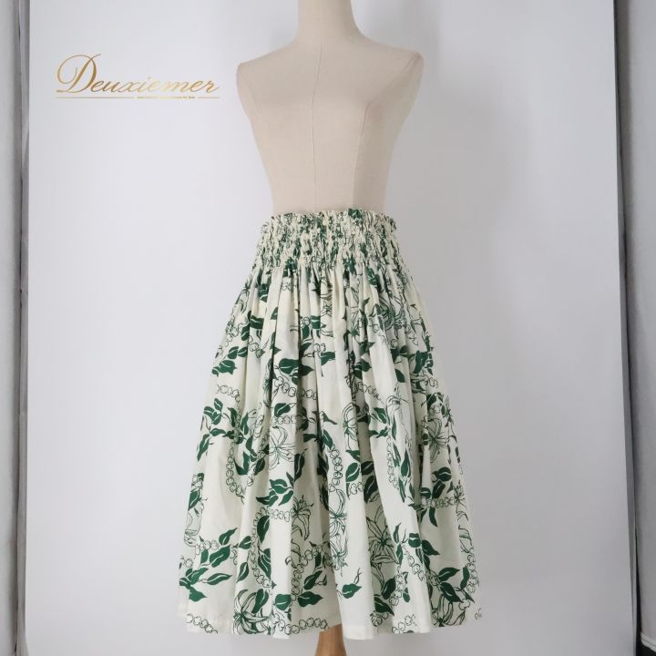 フラダンス 衣装 パウスカート ホワイト系 マカマカ MakaMaka