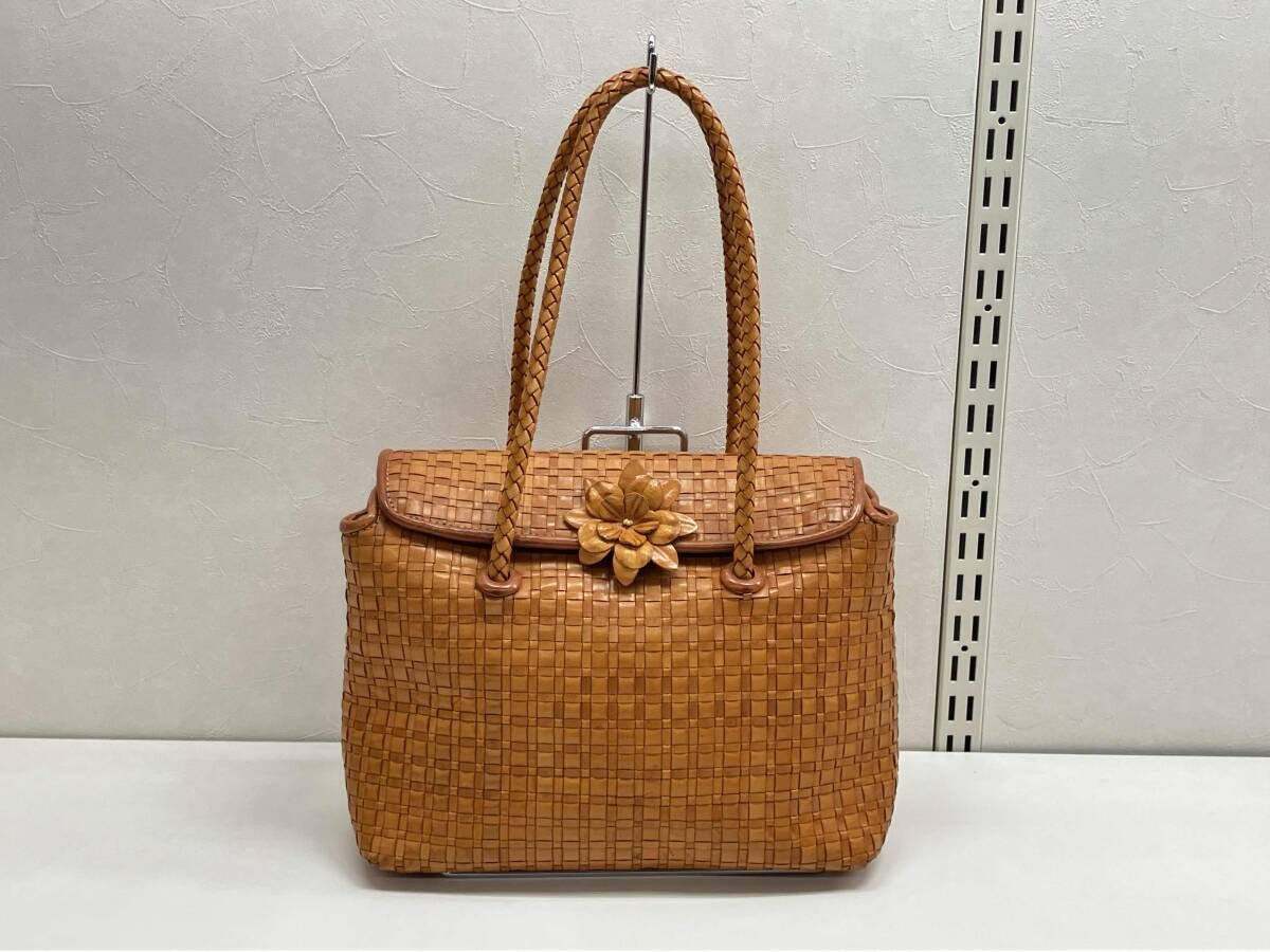 PAOLO MASI パオロマージ かごショルダーバッグ ハンドバッグ レザー 
