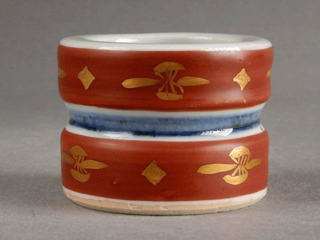 人間国宝 藤本 能道 赤絵 金彩 蓋置 - メルカリ