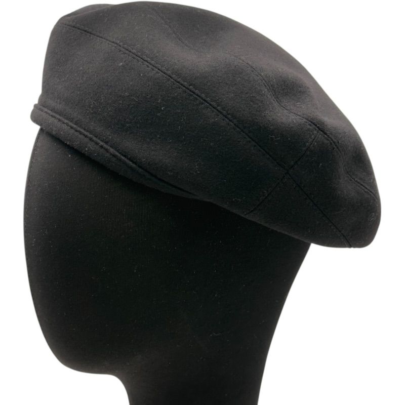 エルメス　黒のカシミヤ　ベレー帽 エルメス HERMES セリエボタンカシミヤベレーキャップ ブラック