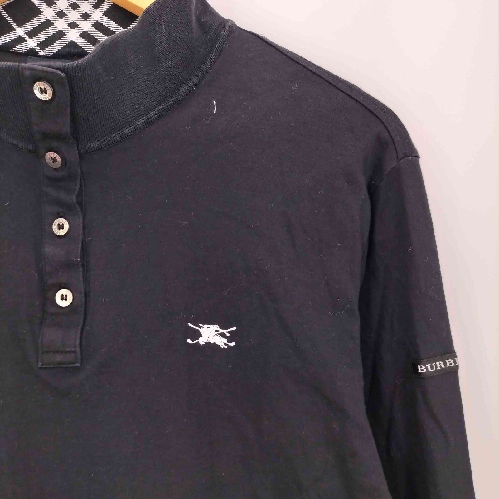 バーバリーゴルフ BURBERRY GOLF ロゴ刺繍 襟袖ノバチェック