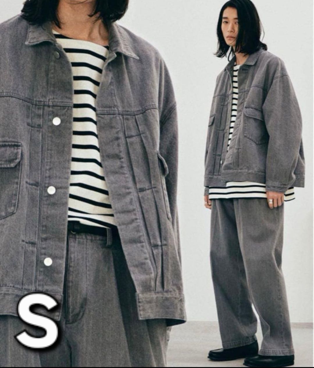 未使用☆タグ付 WYM LIDNM HEAVY OZ WIDE DENIM SET-UP メンズ