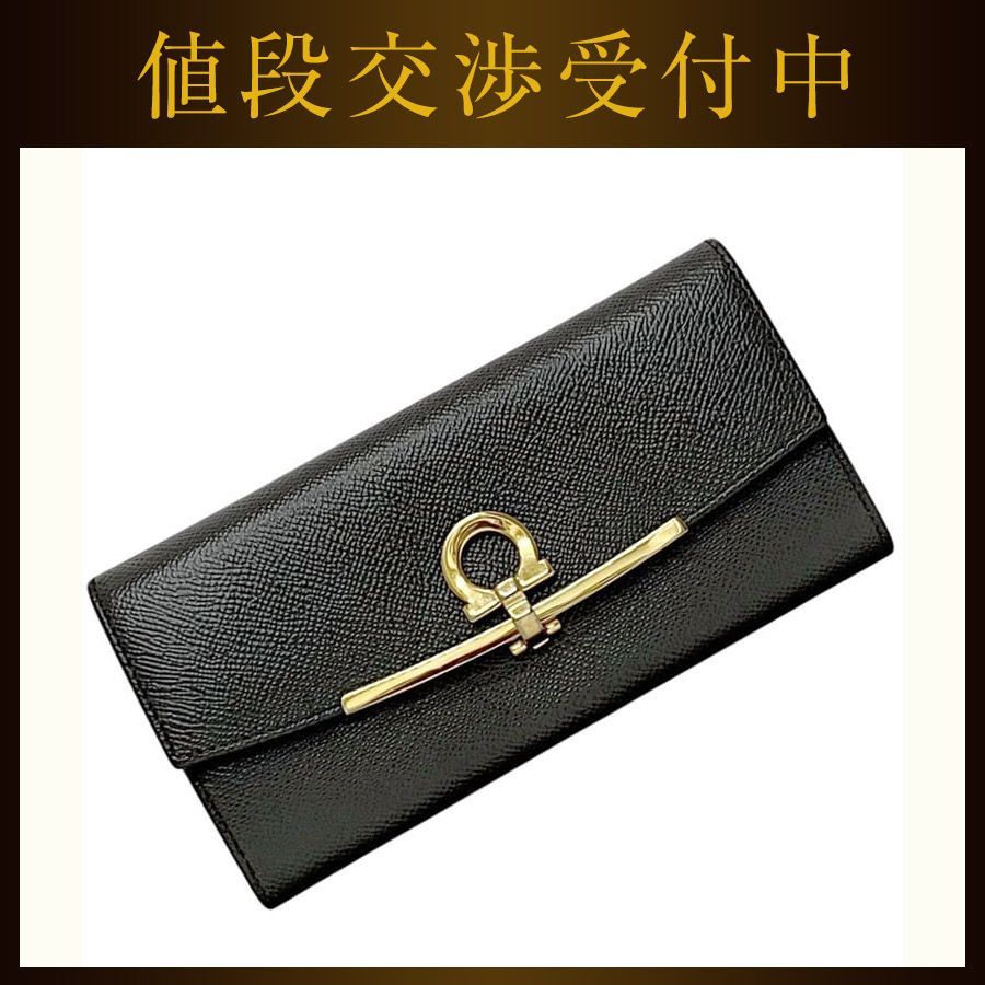 サルヴァトーレ フェラガモ 二つ折り 長財布 グレー ガンチーニ JL-22