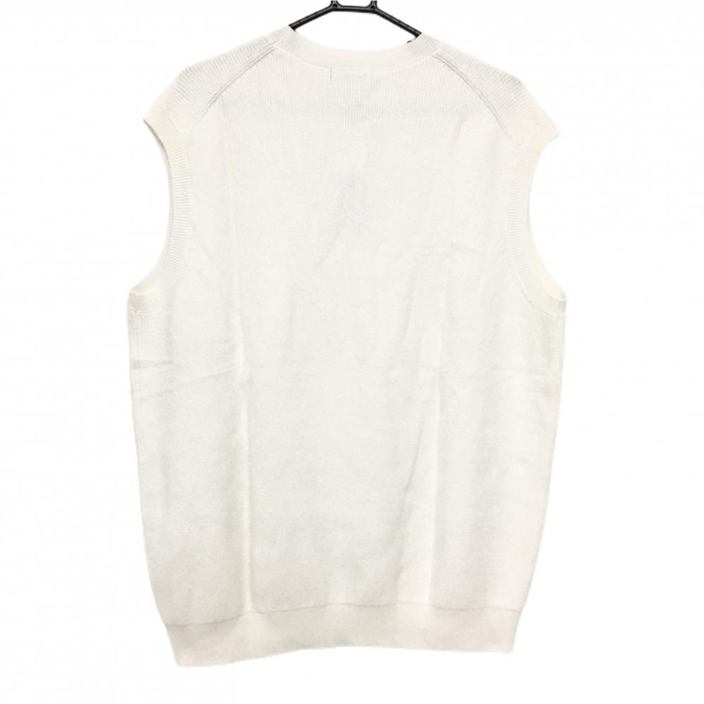 新品】キャロウェイ ニットベスト 白 ロゴ刺しゅう 麻混 メンズ 3L
