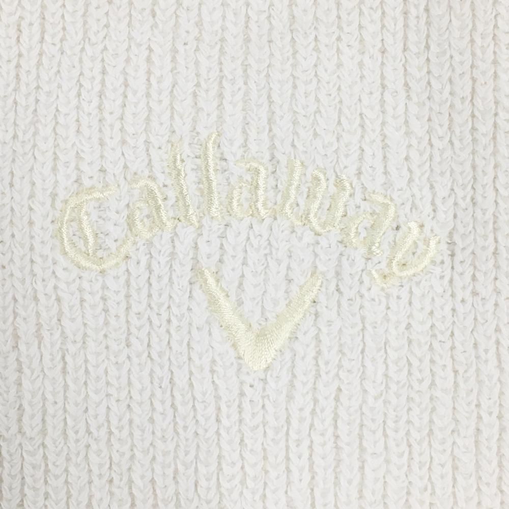 新品】キャロウェイ ニットベスト 白 ロゴ刺しゅう 麻混 メンズ 3L