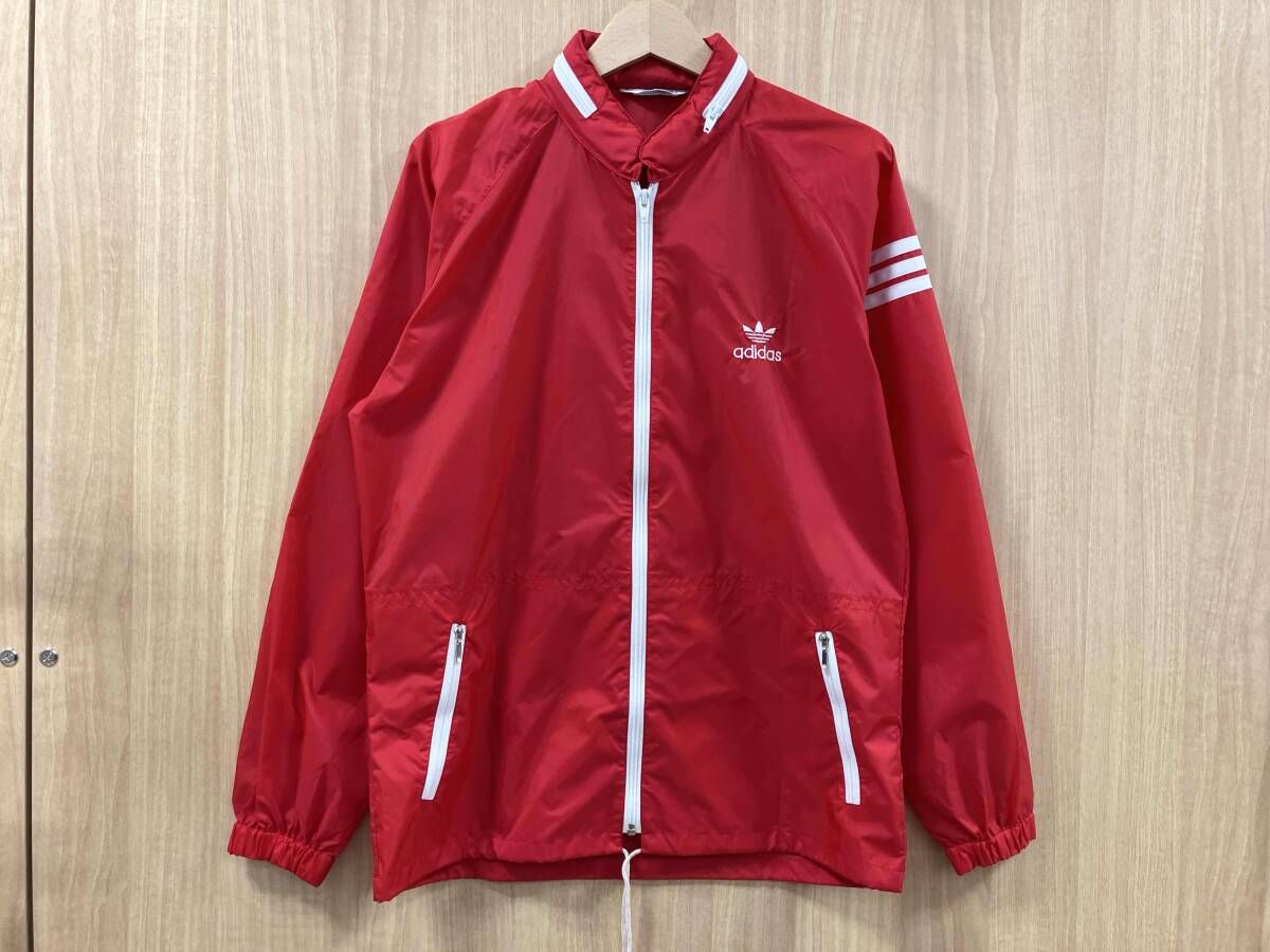 adidas ナイロンジャケット レッド ADS-200 ナイロンパーカー サイズO