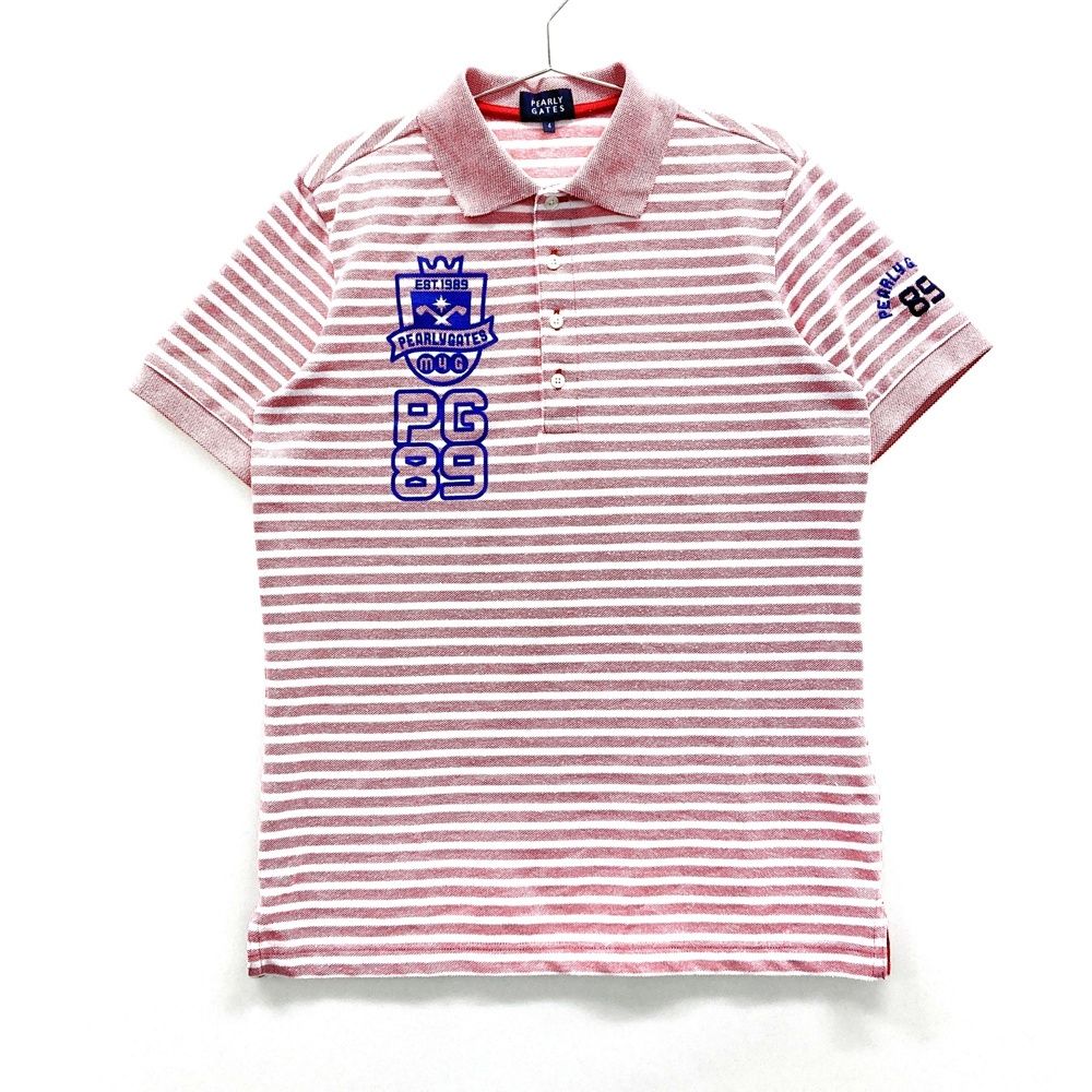 サイズ：4 PEARLY GATES パーリーゲイツ 半袖ポロシャツ ボーダー柄
