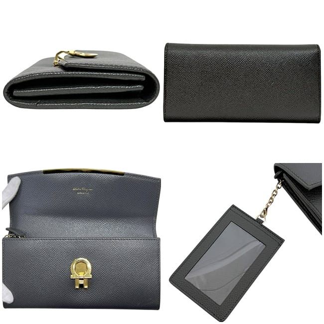 未使用級◎サルヴァトーレフェラガモ　長財布　ガンチーニクロジャー　付属品完備 FERRAGAMO 長財布ガンチーニ