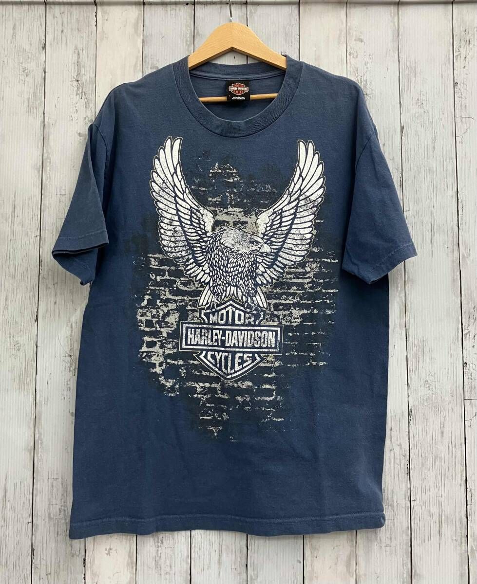 Harley-Davidson ハーレーダビットソン/半袖Tシャツ/Lサイズ/ネイビー/90s-00s