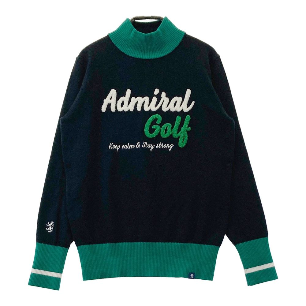 サイズ：M ADMIRAL アドミラル モックネック ニットセーター ネイビー