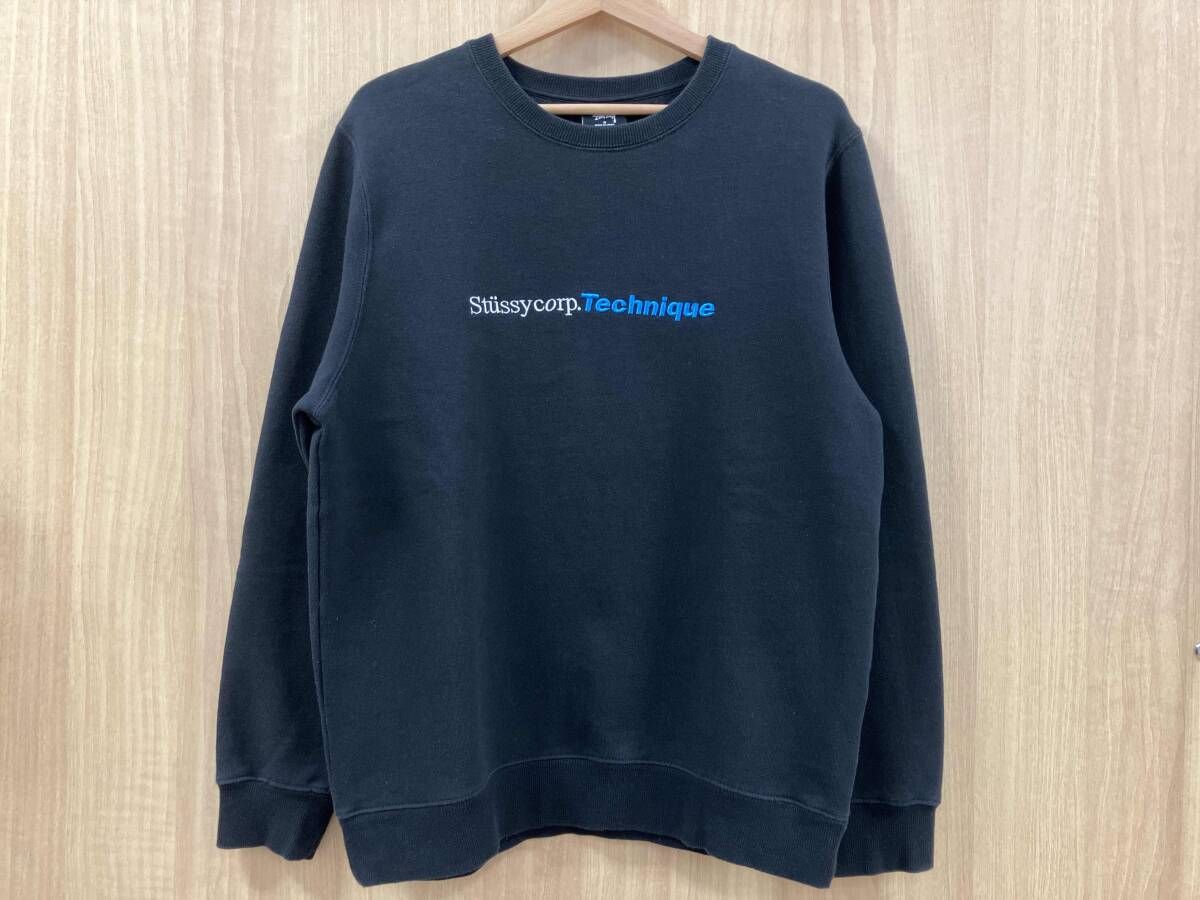 STUSSY Technique スウェット クルーネックトレーナー ブラック S 