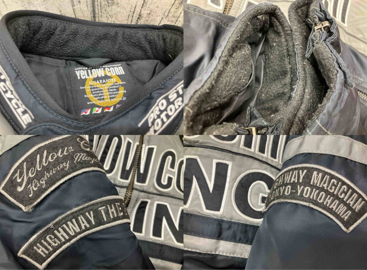 Yellow Corn RACING シングルライダースジャケット グレー 3L BB-8303