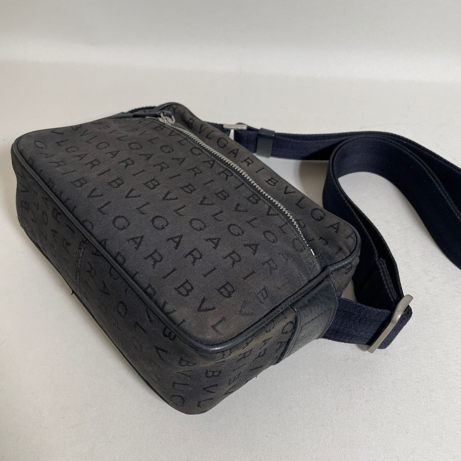 2601-56｜美品｜ブルガリ ショルダーバッグ キャンバス レザー