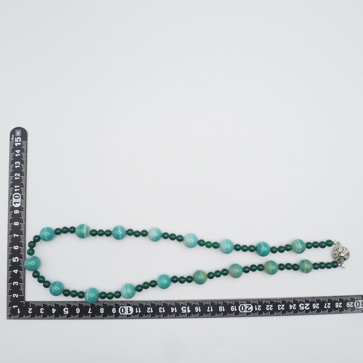 J547 グリーンアゲート 緑瑪瑙 メノウ SV刻印 ネックレス デザイン