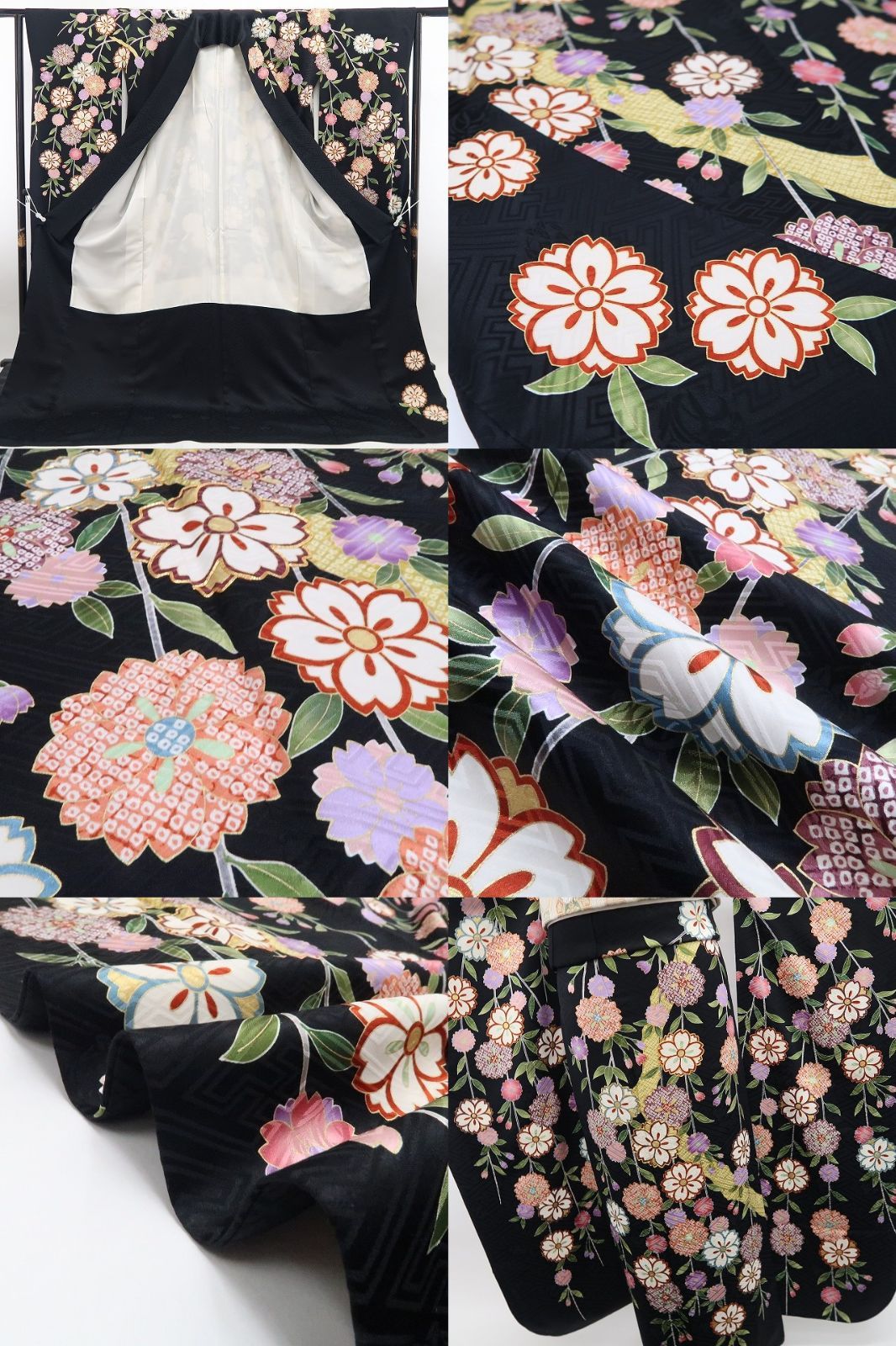 ❁tomihisa❁美品 京友禅 金駒刺繍 桜 着物 正絹 成人式 トールサイズ
