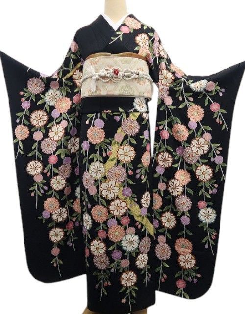 ❁tomihisa❁美品 京友禅 金駒刺繍 桜 着物 正絹 成人式 トールサイズ