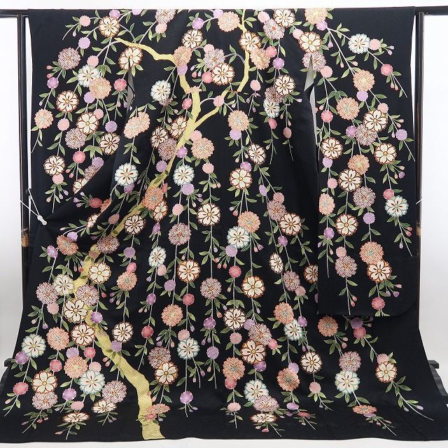 ❁tomihisa❁美品 京友禅 金駒刺繍 桜 着物 正絹 成人式 トールサイズ