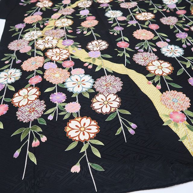 ❁tomihisa❁美品 京友禅 金駒刺繍 桜 着物 正絹 成人式 トールサイズ