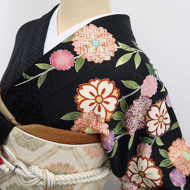 ❁tomihisa❁美品 京友禅 金駒刺繍 桜 着物 正絹 成人式 トールサイズ
