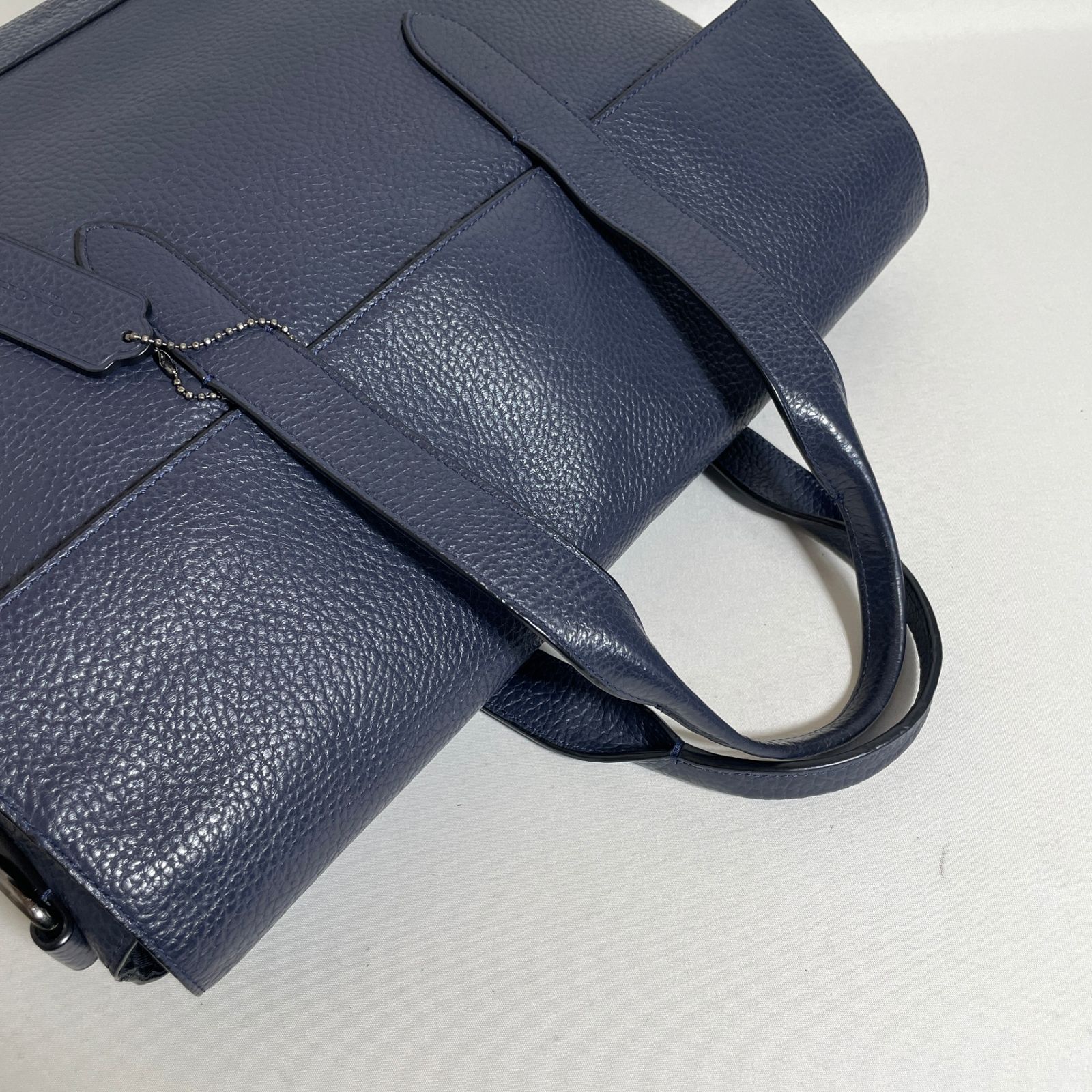 2601-69｜美品｜コーチ ビジネスバッグ レザー ネイビー - メルカリ