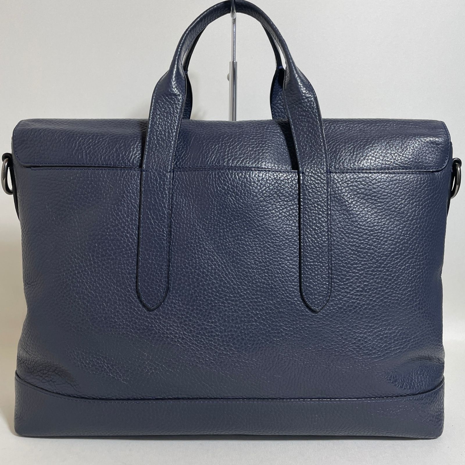 2601-69｜美品｜コーチ ビジネスバッグ レザー ネイビー - メルカリ