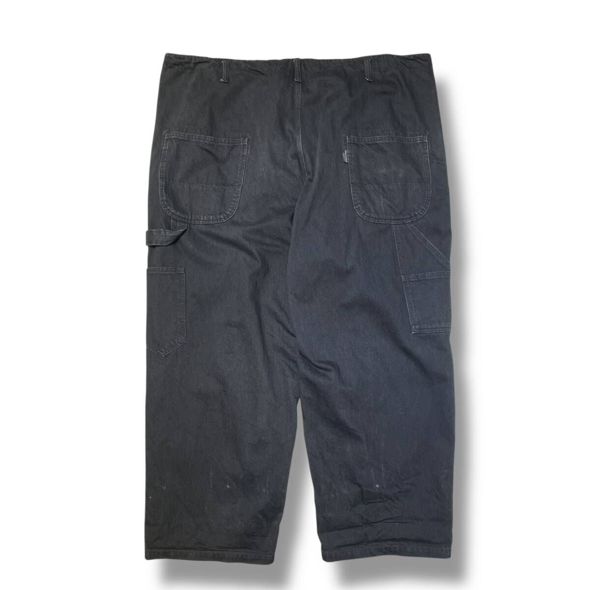 22AW YOHJI YAMAMOTO POUR HOMME BLACK DENIM PAINTER PANTS HE-P95