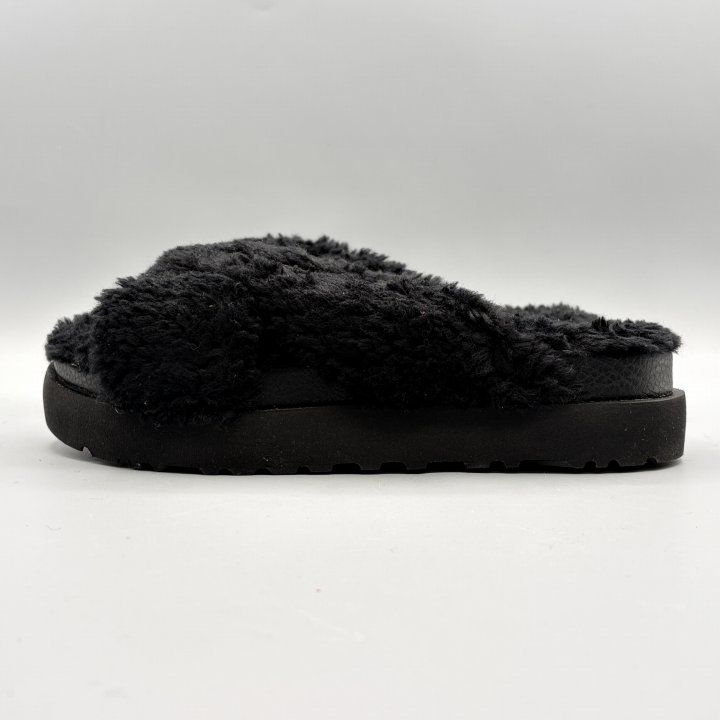 新品】UGG モコモコサンダル ブラック USA8/JP25cm ファズ シュガー