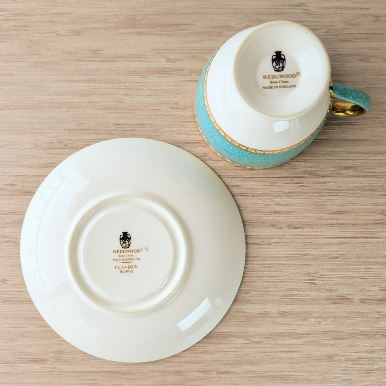 ウエッジウッド ユーランダー 水色 カップ＆ソーサ― プレート 黒壺