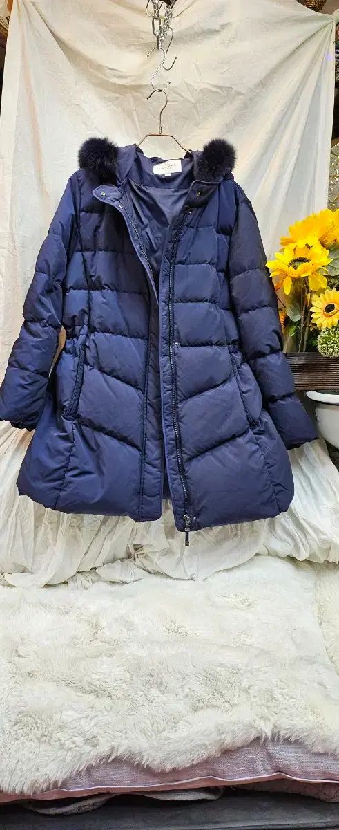 CROCODILE LADIES ネイビー ファー フード ダウン - メルカリ