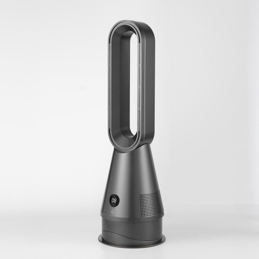 2922 電気 セラミック ファン ヒーター グレー 送風 暖房 空気清浄 1台