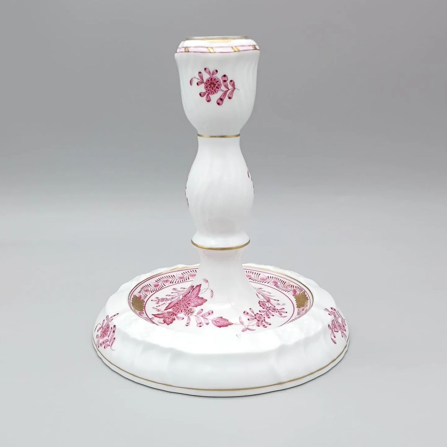 ヘレンド インドの華 ピンク キャンドルスタンド キャンドルホルダー