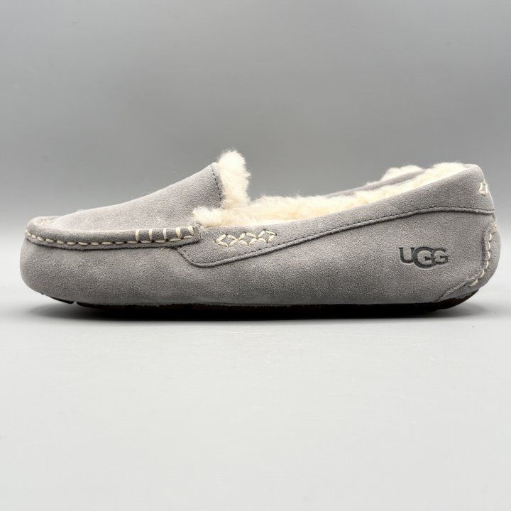 UGG モカシンスリッポン ムートンシューズ ライトグレー USA7/JP24cm