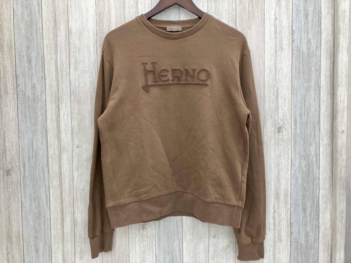 HERNO Resort/コットンスウェットシャツ/スウェット/サイズ50(Lサイズ相当)/メンズ/ブラウン/JG00004UR-50017 ...