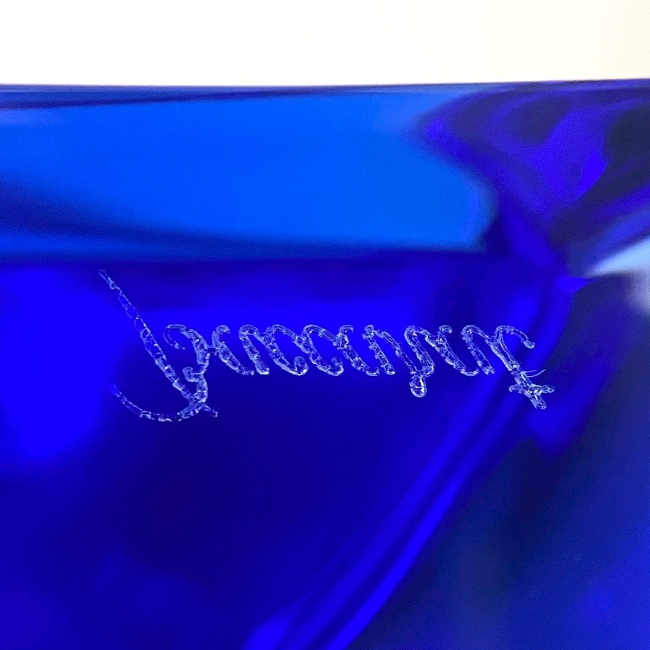 M【Baccarat】ラランド クロック ブルー/青 クリスタル クォーツ 不動