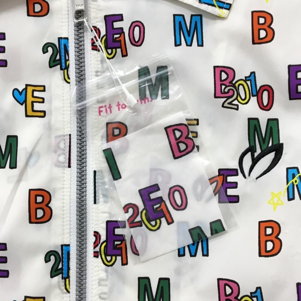 マスターバニー　ロゴ総柄　アウター　ブルゾン 新品未使用 新品】マスターバニー ジャケットブルゾン 白×マルチカラー ロゴ総柄