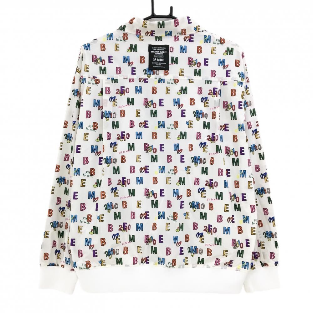 新品】マスターバニー ジャケットブルゾン 白×マルチカラー ロゴ総柄