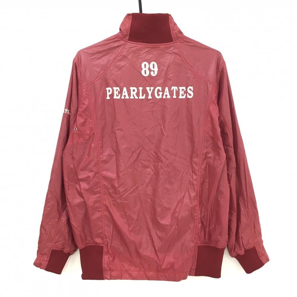 パーリーゲイツ ジャケットブルゾン レッド×白 ハーフジップ 裏地