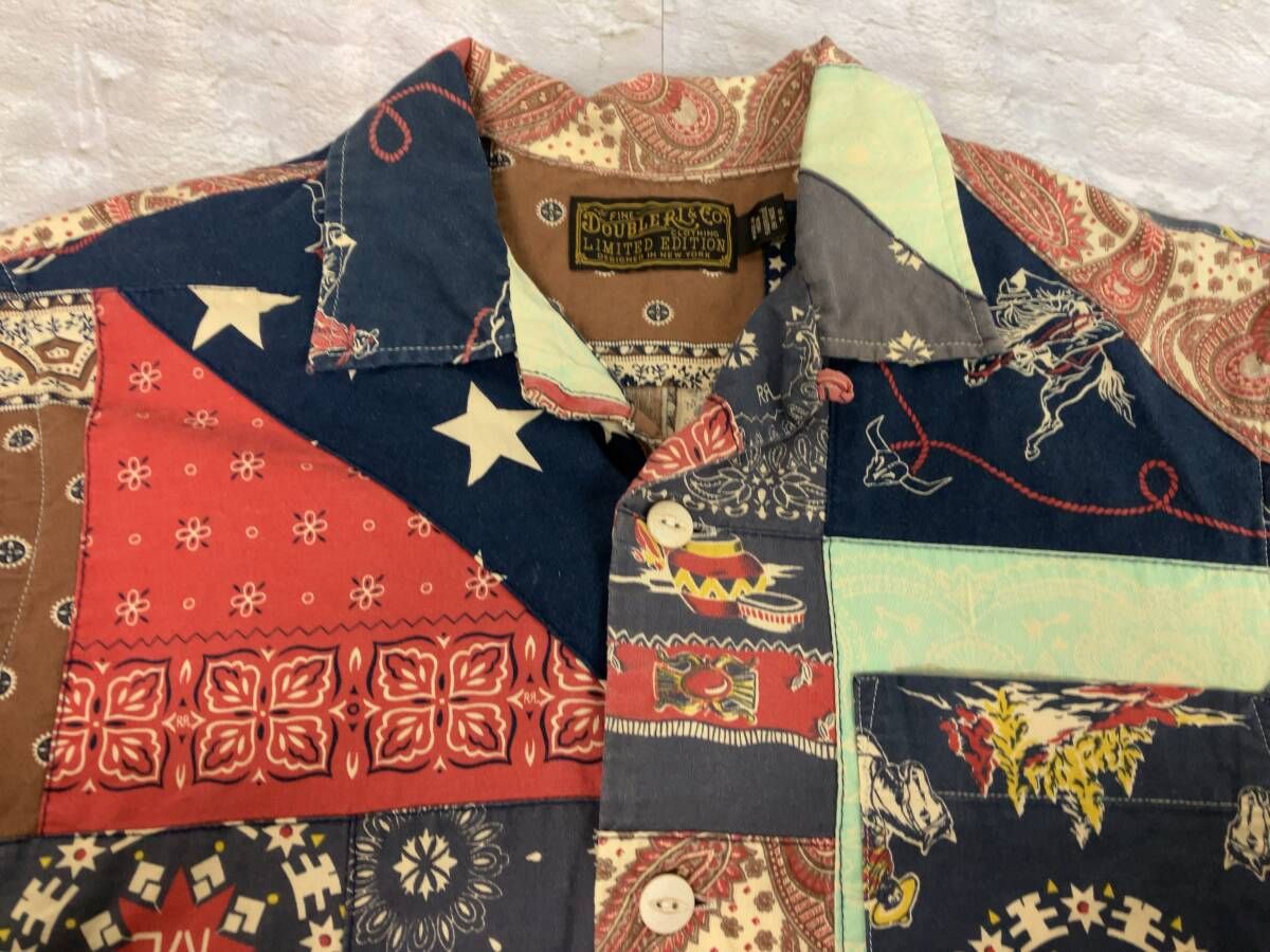 RRL RALPH LAUREN ダブルアールエル 半袖シャツ パッチワークシャツ 