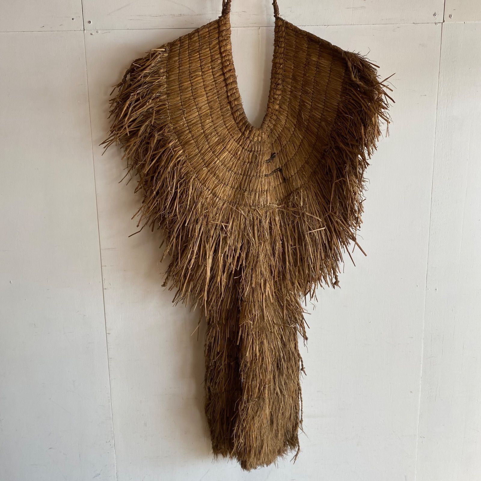 アンティーク 藁蓑 蓑 みの 民藝 民具 オブジェ y565 - メルカリ