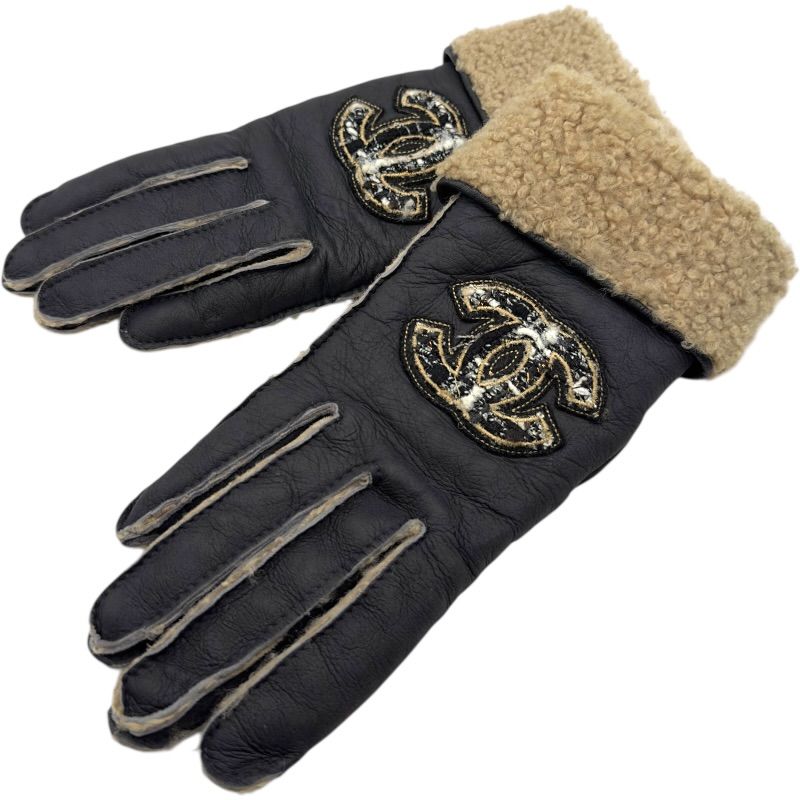 シャネル CHANEL グローブ 手袋 レザー ココマーク レア物 中古・古着通販】CHANEL (シャネル) ココマークレザーグローブ