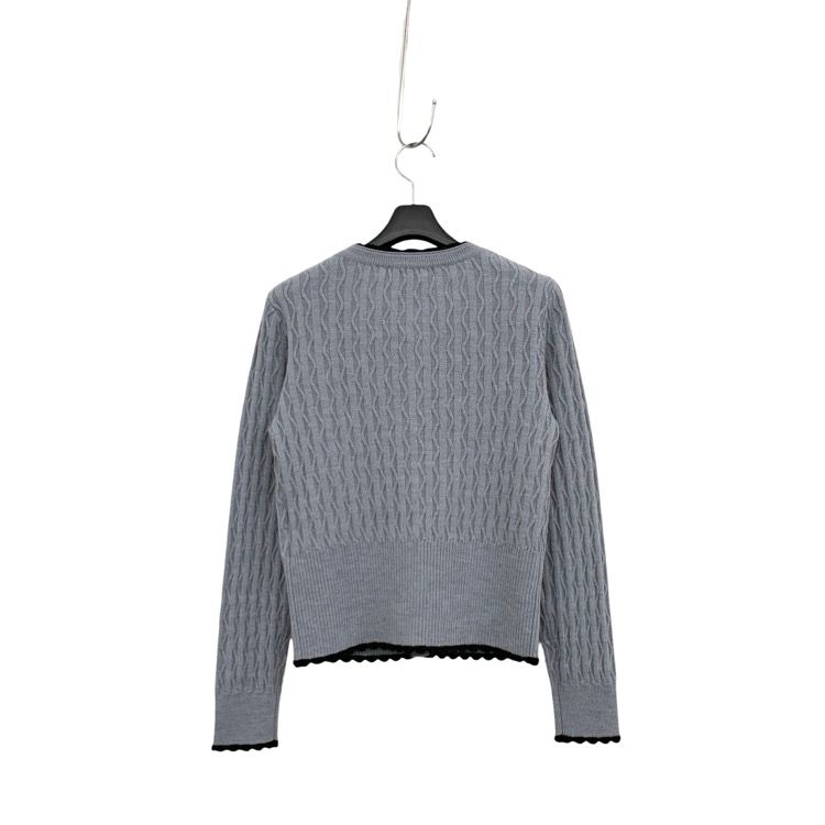 2025年 Rene ルネ ニット カーディガン ベロアリボン グレー 34