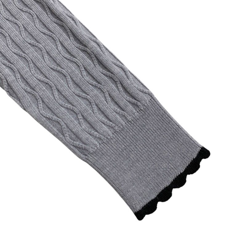 2025年 Rene ルネ ニット カーディガン ベロアリボン グレー 34