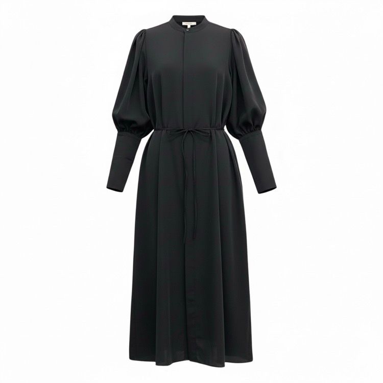 HYKE ハイク TWIST SATIN BALLOON SLEEVE DRESS バルーンスリーブ