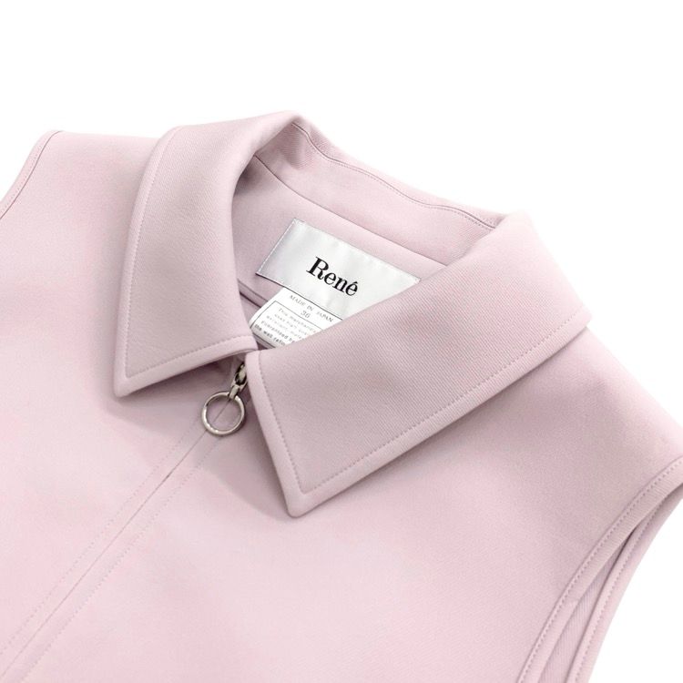 Rene ルネ 襟付きロングジレ R刺繍 ピンク 34 6216150 - メルカリ