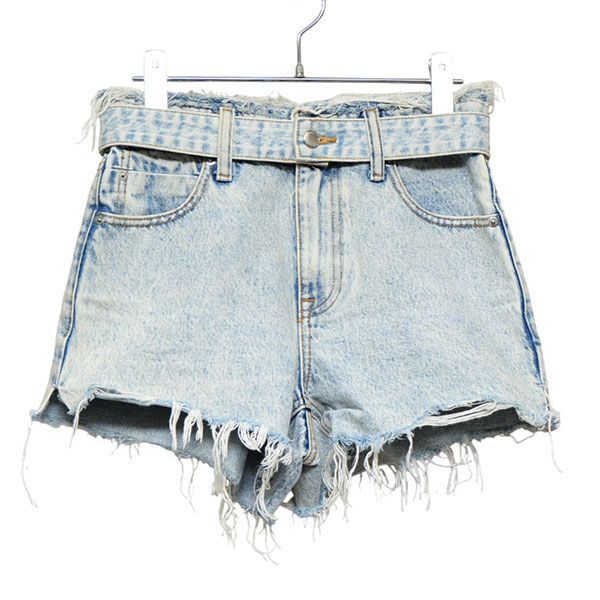 ALEXANDER WANG アレキサンダーワン BELTED FRAYED BITE SHORTS IN
