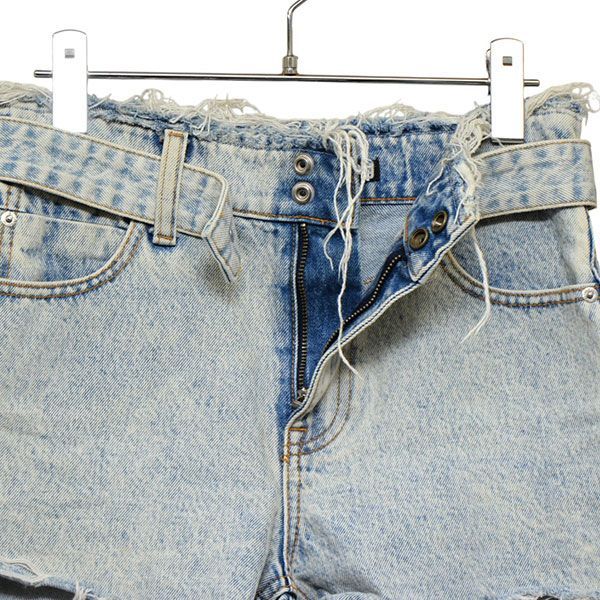 ALEXANDER WANG アレキサンダーワン BELTED FRAYED BITE SHORTS IN