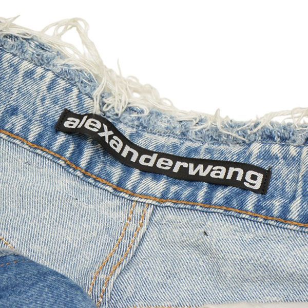 ALEXANDER WANG アレキサンダーワン BELTED FRAYED BITE SHORTS IN