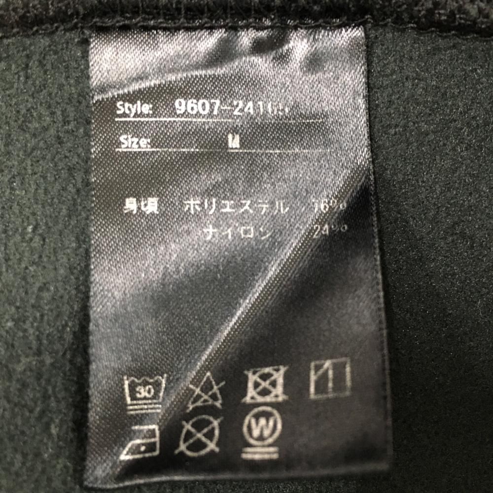 エスルド 長袖ハイネックシャツ 黒 ネックロゴ 裏起毛 メンズ M ゴルフ