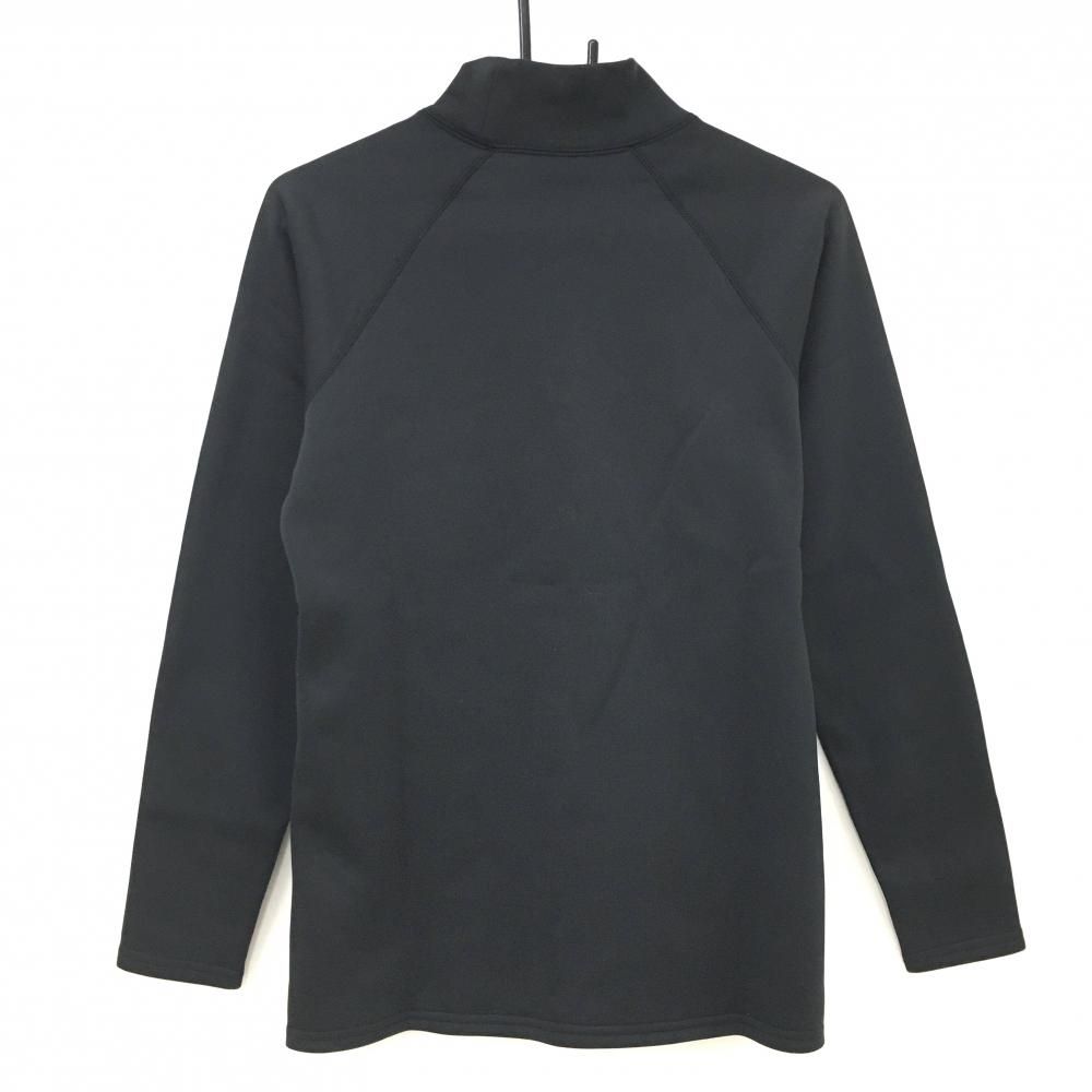 エスルド 長袖ハイネックシャツ 黒 ネックロゴ 裏起毛 メンズ M ゴルフ