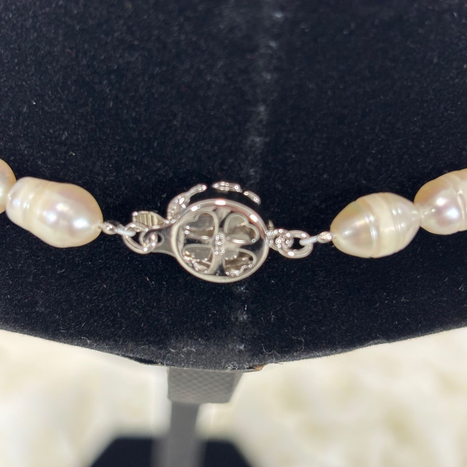 テリ強】本真珠 パール ネックレス 約7.0mm シルバー金具 SILVER